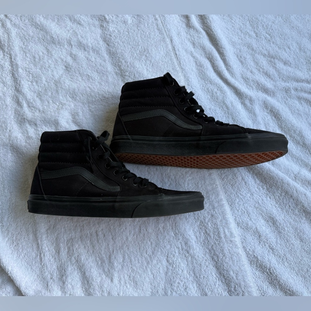 Vans Sk8-Hi Shoe.   Size 11.5.   Black on black on black.